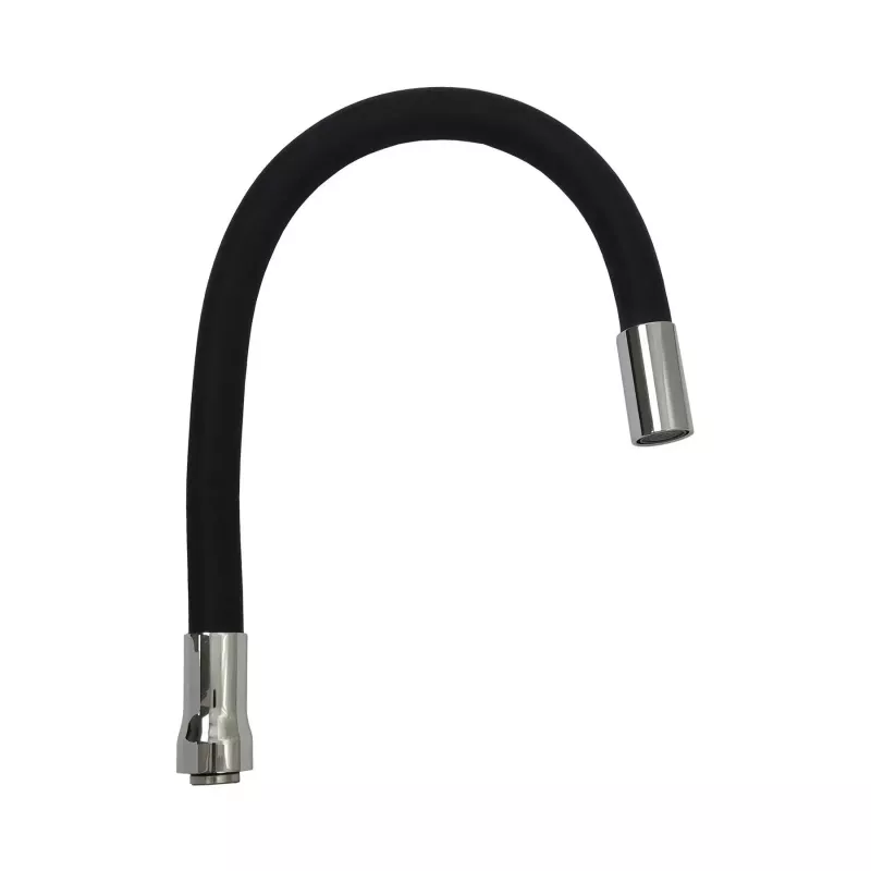 Вилив змішувача Globus Lux GLR-BLACK-55 для кухні Гофрований , силікон Чорний , 3/4"ВН