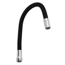Вилив змішувача Globus Lux GLR-BLACK-55 для кухні Гофрований , силікон Чорний , 3/4"ВН