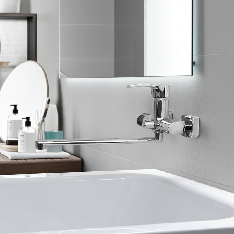 Змішувач для ванної Globus Lux QUEENSLAND GLQU-0208 EURO латунь L350мм(картридж Sedal) 