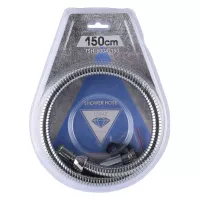 Шланг для душу TOPAZ TSH-6004-150 хром 150см посилений рухома гайка, Blister