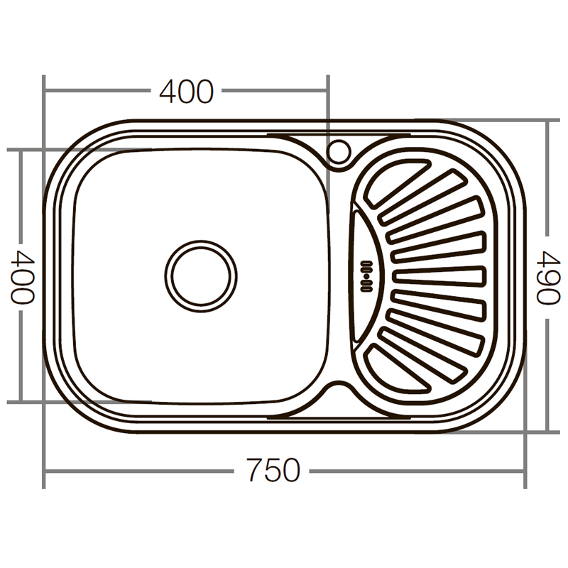 Мойка кухонная Zerix Z7549-08-180D (decor)