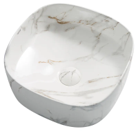 Раковина накладная Mixxus Premium DIVERSE-0104 MARBLE 370х370х135mm