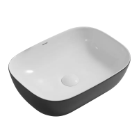 Раковина накладная Mixxus Premium DIVERSE-0112 WHITE-BLACK 455х325х135mm