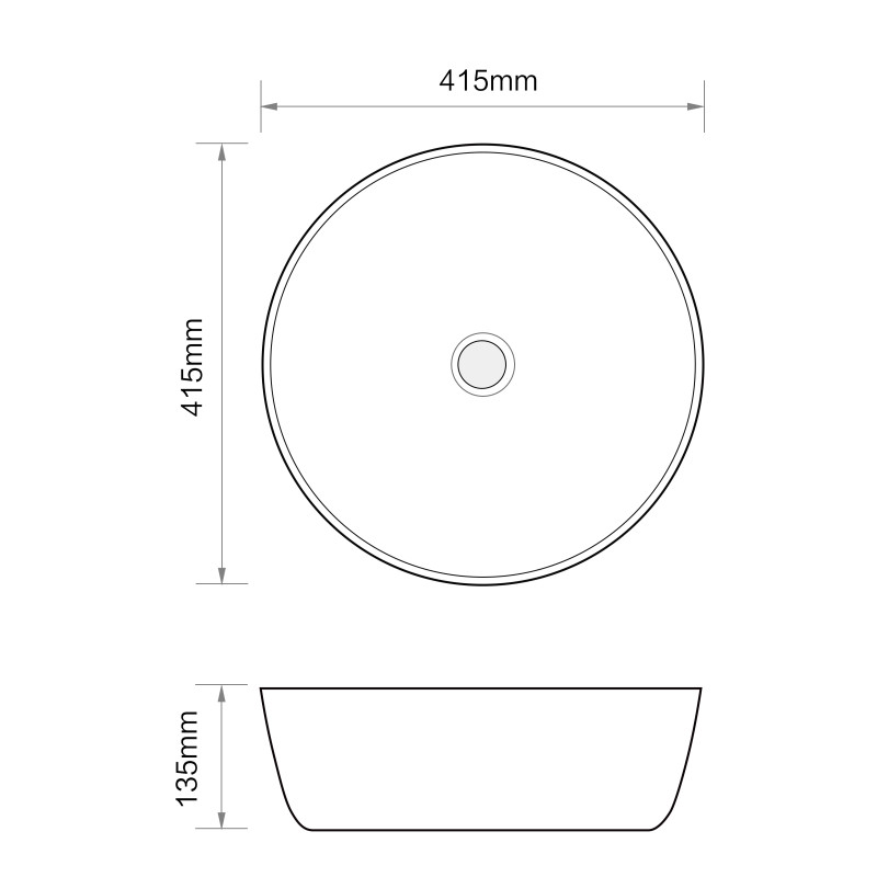 Раковина накладная Mixxus Premium ELLIPSE-0101 415х415х135mm