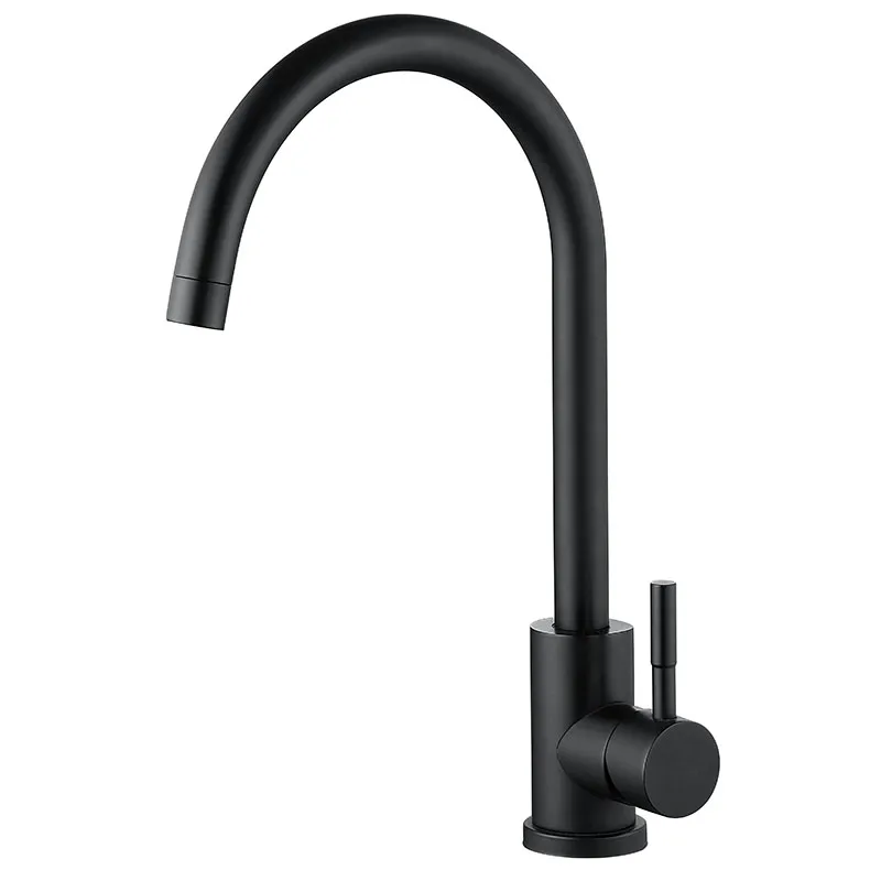 Смеситель для кухни Zerix LUX-011 Black из нерж. стали SUS304 (цв. черный)