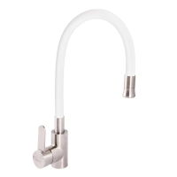 Смеситель для кухни Zerix LR74004-3 с белым гибким изливом