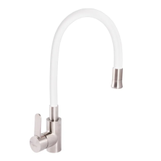 Смеситель для кухни Zerix LR74004-3 с белым гибким изливом
