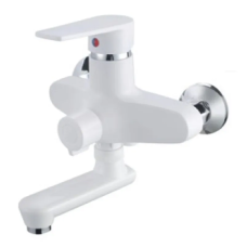 Смеситель для ванны PLAMIX OSCAR-008 EURO SET WHITE (со шлангом, лейкой и кронштейном)