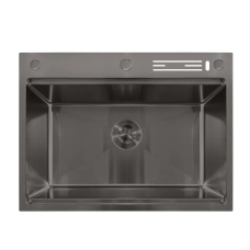 Мийка Mixxus MH7050-SK NANO-BLACK (3.0/0.8) з н.ст. зі сходинкою для сушіння, з підставкою під ножі (графіт)
