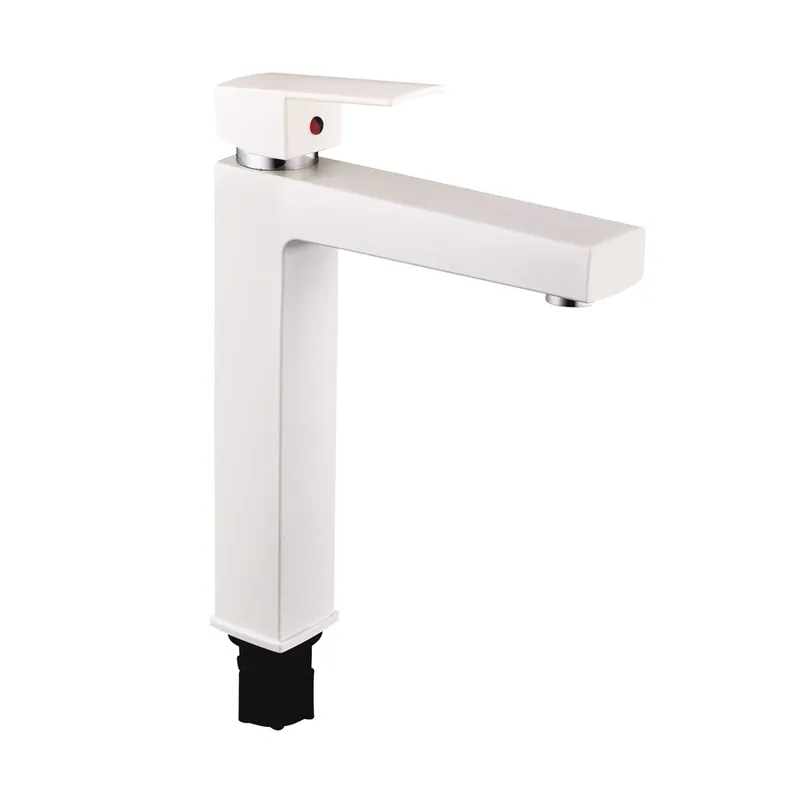 Смеситель для умывальника Plamix Kubus-001 HIGH SET White (с подводом)