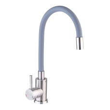 Смеситель для кухни с силиконовым изливом Champion SUS-011 Refl.Gray (нерж. сталь)