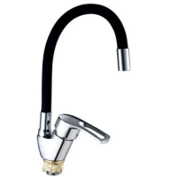 Смеситель для кухни Mixxus YUB4-181 Reflector Black с черным силиконовым изливом