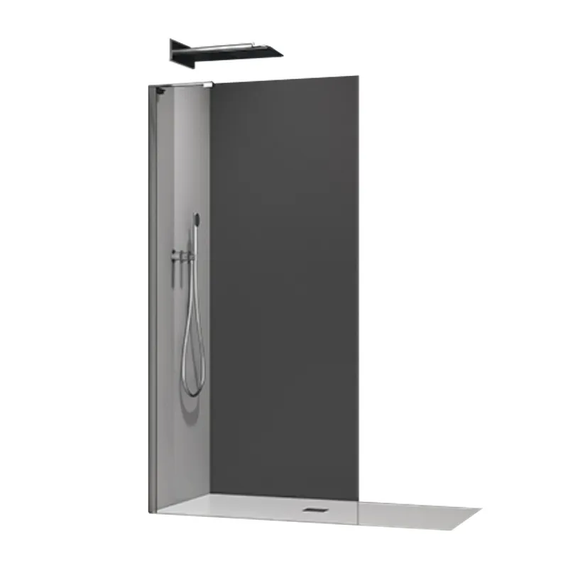 Душова перегородка Koer SR SP02-100x200-TR-07 Walk-In прозоре скло Easy Clean 8мм, графіт (KR