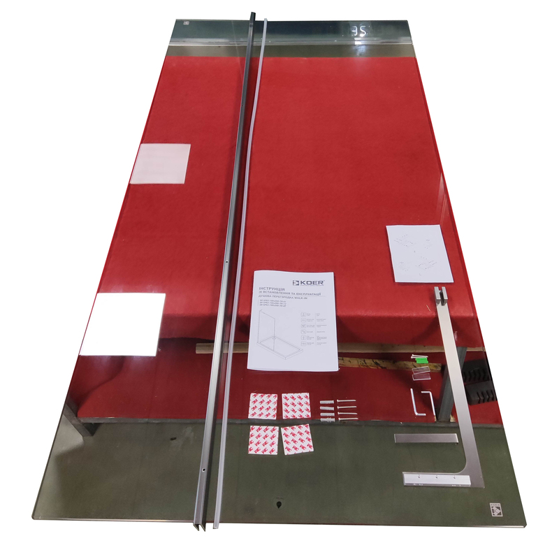 Душова перегородка Koer SR SP02-100x200-TR-07 Walk-In прозоре скло Easy Clean 8мм, графіт (KR