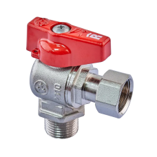 Кран шаровый Roho R116-050 -1/2"х1/2" ВЗ угловой Н/Г, ручка "бабочка" красная