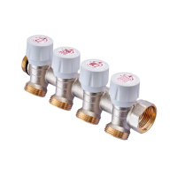 Колектор з регулюючими вентилями на 4 вих. Roho R809-04 - 3/4"x3/4" EK