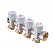 Колектор з регулюючими вентилями на 4 вих. Roho R809-04 - 3/4"x3/4" EK