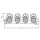 Колектор з регулюючими вентилями на 4 вих. Roho R809-04 - 3/4"x3/4" EK