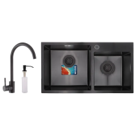 Набор Mixxus SET-7843D-220x1.0-PVD (мойка+смеситель+диспенсер)