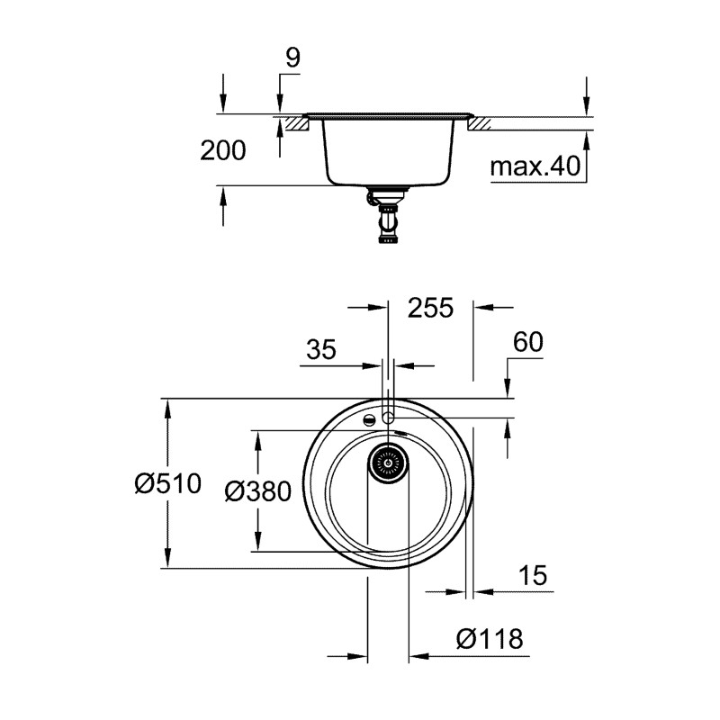 Композитная мойка для кухни Grohe K200