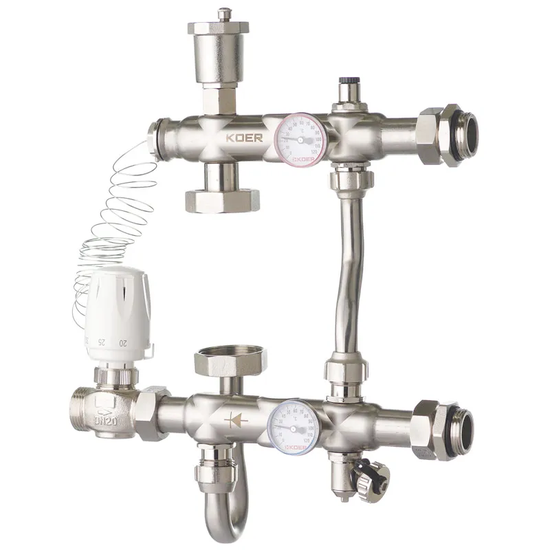 Смесительный узел Koer KR.S1021 (с байпасом) 1" НР SUS304