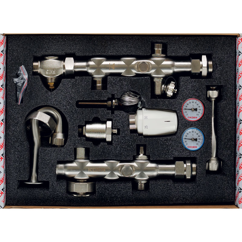 Смесительный узел Koer KR.S1021 (с байпасом) 1" НР SUS304