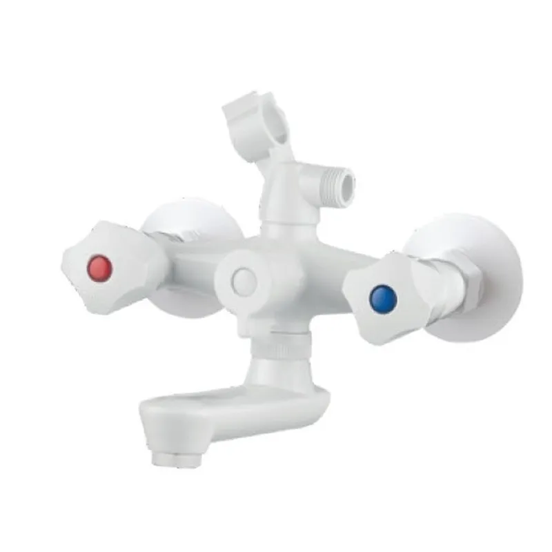 Смеситель для ванны PLAMIX OMEGA-142 EURO SET WHITE (со шлангом, лейкой и кронштейном)