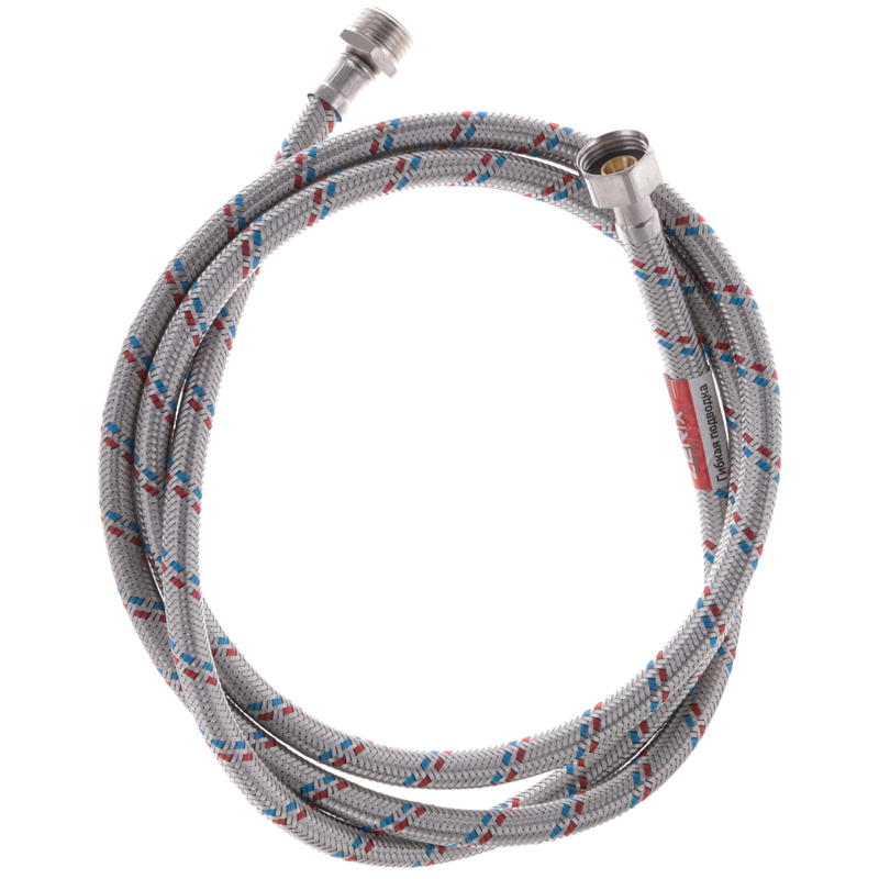 Гибкий шланг для подключения воды гайка 1/2'' - Штуцер 1/2'' (180 см) Zerix