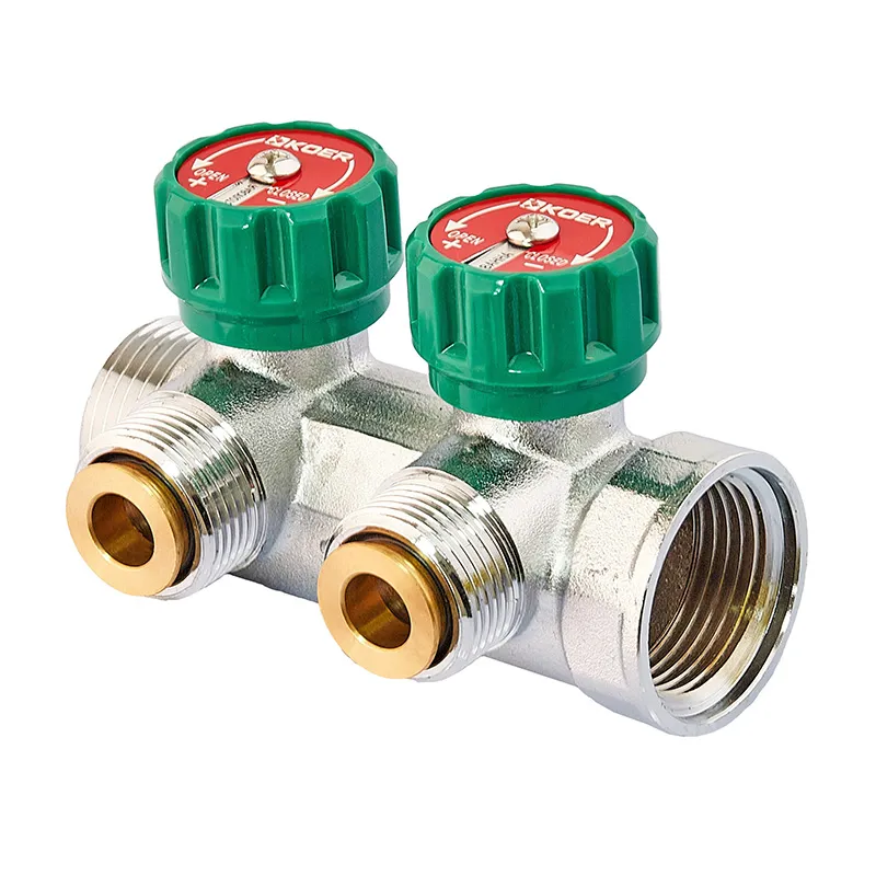 Колектор вентильний з адаптером Koer KR.1127-2 - 1"x2 - 3/4 Ways (євроконус-площина)