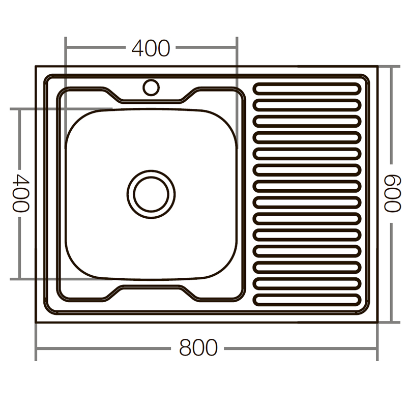 Кухонная мойка накладная Zerix Z8060L-04-160E (Satin)