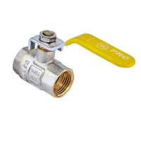 Кран шаровой Waterpro WP602-15FFL-Y - 1/2" FFL ГГВ YELLOW, ручка "рычаг" желтая