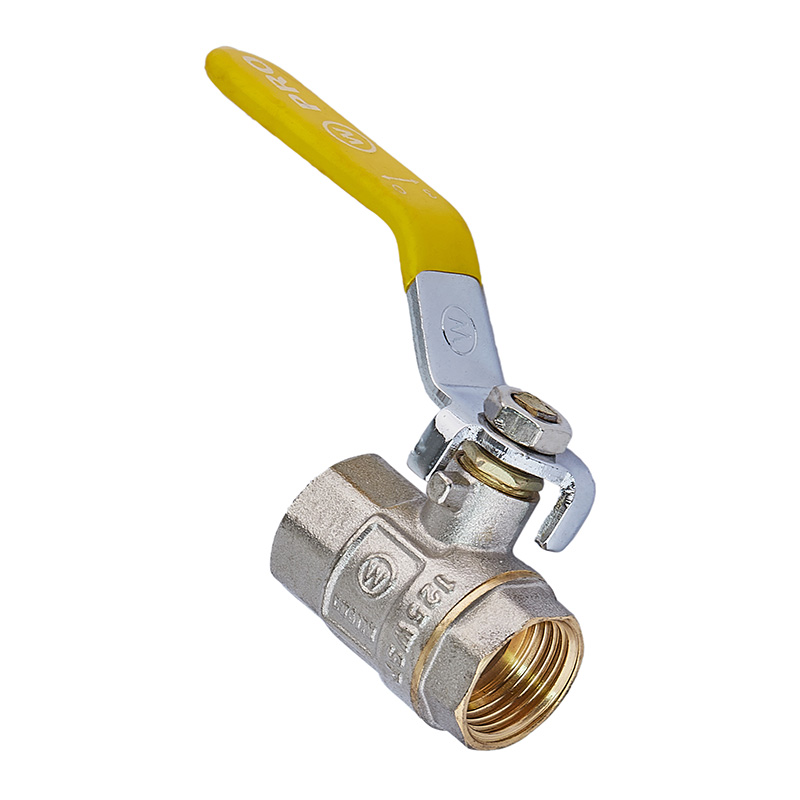 Кран шаровой Waterpro WP602-15FFL-Y - 1/2" FFL ГГВ YELLOW, ручка "рычаг" желтая