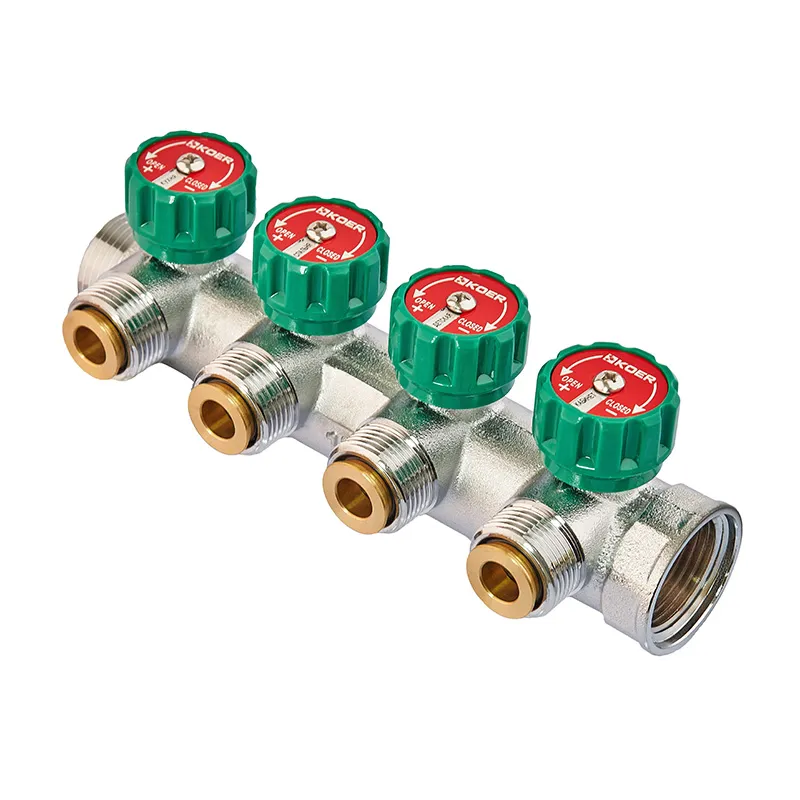 Коллектор вентильный с адаптером Koer KR.1127-4 - 1"x4 - 3/4 Ways (евроконус-плоскость)