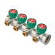 Коллектор вентильный с адаптером Koer KR.1127-4 - 1"x4 - 3/4 Ways (евроконус-плоскость)