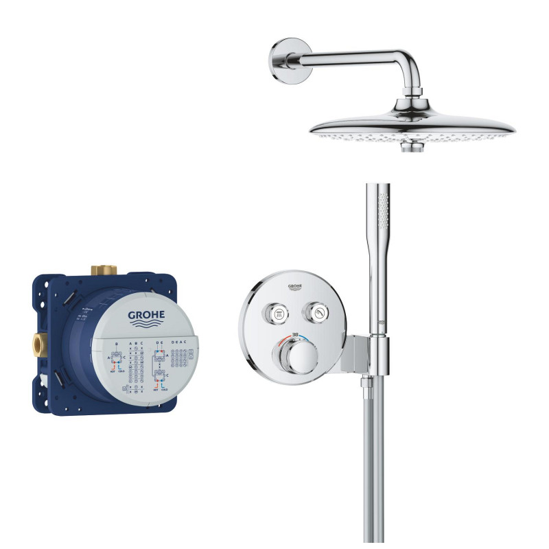 Скрытая душевая система с Euphoria 260 Grohe Grohtherm SmartControl