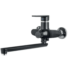 Смеситель для ванны PLAMIX OSCAR-006 EURO SET BLACK (со шлангом, лейкой и кронштейном)