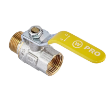 Кран шаровой Waterpro WP607-15FML-Y - 1/2" FML ГШВ YELLOW, ручка "рычаг" желтая