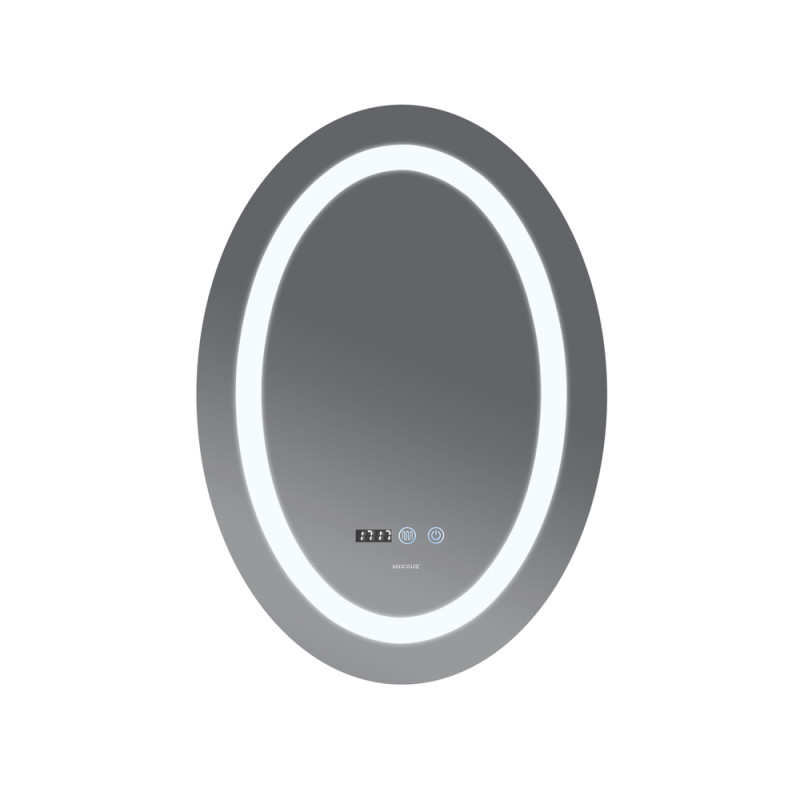 Зеркало Mixxus Plain MV02-50x70 (часы, LED-подсветка, антизапотевка)