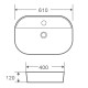 Умывальник накладной керамический Mixxus Premium Ellipse-0202 610x400x120mm