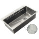 Мойка Zerix ZH7545-SET-05 DECOR NANO-SILVER (3.0/0.8) с нерж. стали, комплект (нержавейка)
