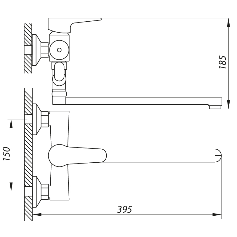 Смеситель для ванны Zerix PUD7 146