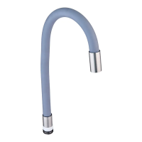 Излив силиконовый для смесителя из нерж. стали SUS304 Mixxus SPO-06.SUS Refl.Gray