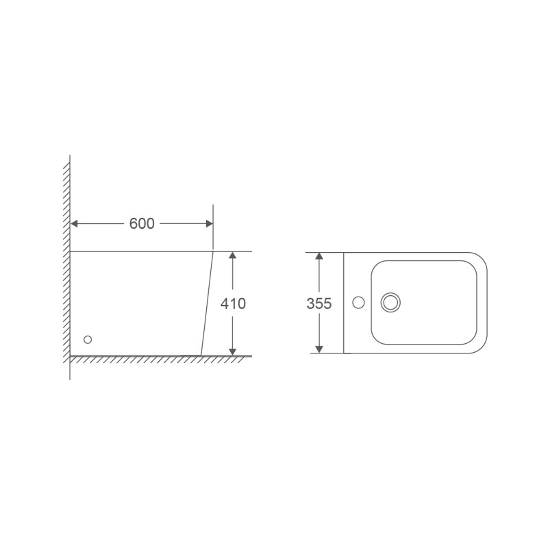 Біде підлогове MIXXUS PREMIUM QUADRO-0601 600х355х410мм