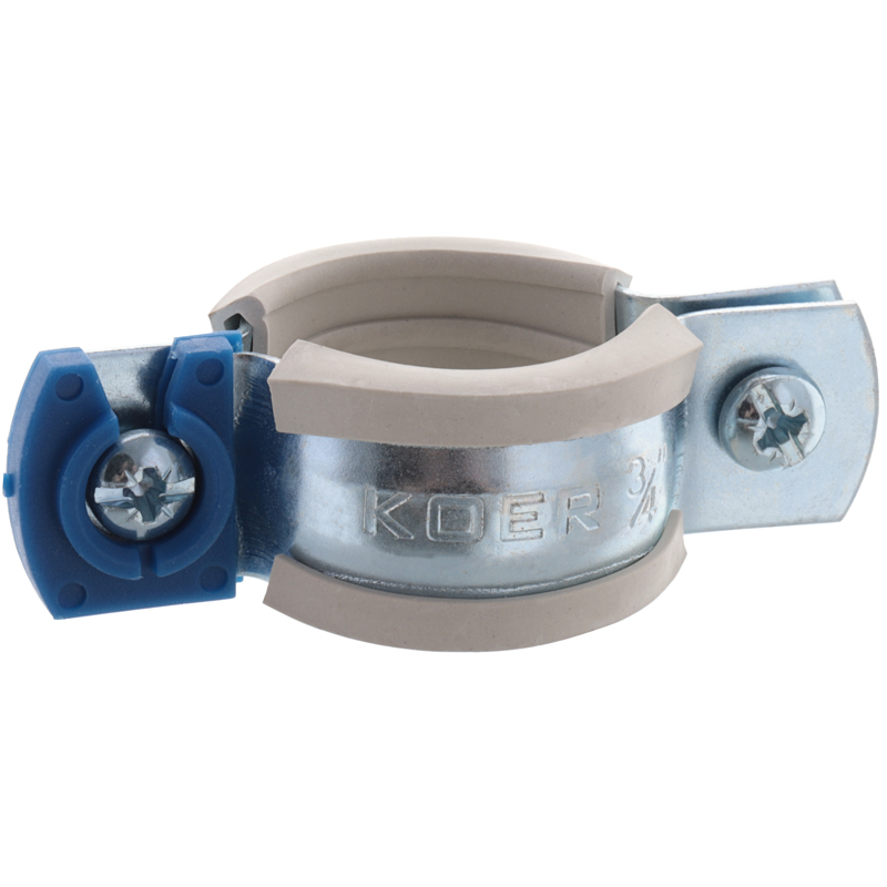 Хомут трубний оцинкований Koer KCB.10.G 3/4" (26-30) сірий