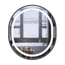Дзеркало Mixxus Premium ELLIPSE MV05-80x70-REVERSE BLACK (LED Touch, Анти-туман, димер (3-6kK))(MP6646)