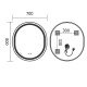 Зеркало Mixxus Premium ELLIPSE MV05-80x70-REVERSE BLACK (LED Touch, Anti-fog, димер (3-6kK))(MP6646