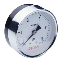 Манометр аксіальний (KOER KM.611A) (0-10 бар), D 63мм, 1/4''-1/2''