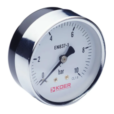 Манометр аксіальний (KOER KM.611A) (0-10 бар), D 63мм, 1/4''-1/2''
