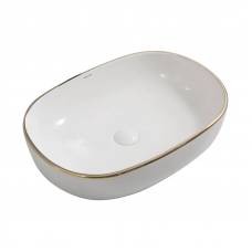 Раковина накладна Mixxus Premium ELLIPSE-0105 EDGE GOLD 600х400х150mm