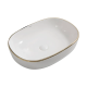 Раковина накладная Mixxus Premium ELLIPSE-0105 EDGE GOLD 600х400х150mm